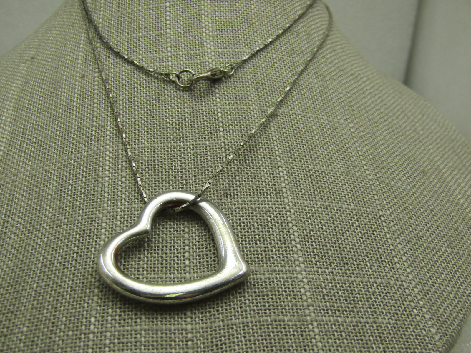 Vintage Open Heart Necklace, 26" Chain - 3