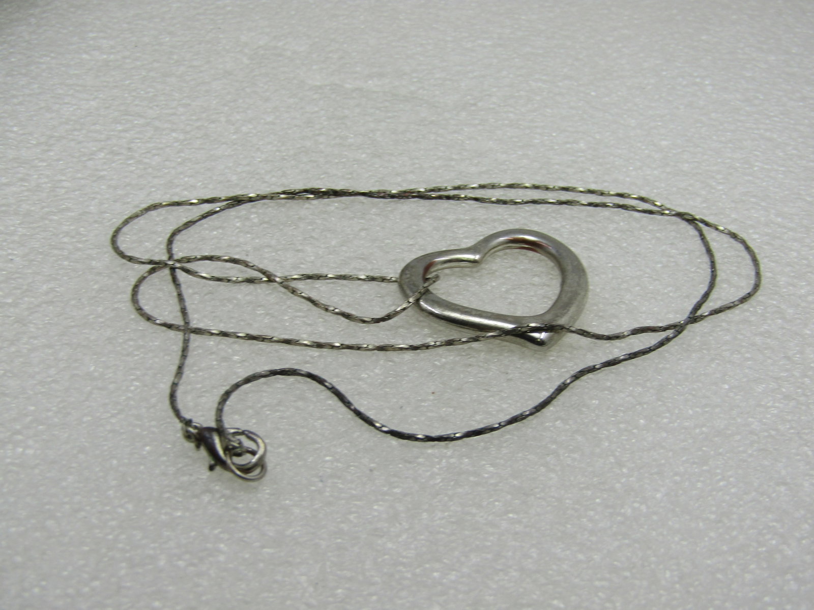 Vintage Open Heart Necklace, 26" Chain - 6