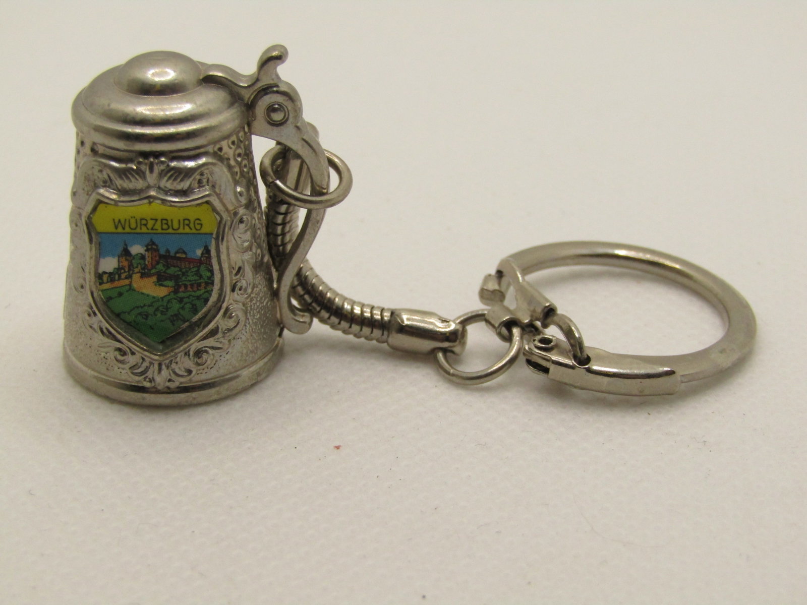 Vintage Wurzburg Germany Beer Stein Key Chain, Souvenir - 6