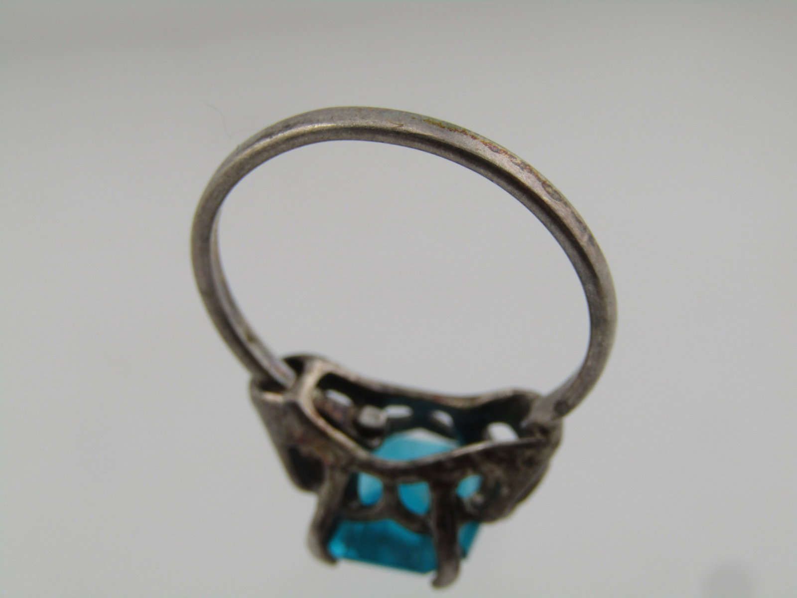 Vintage Sterling Green Stone Ring, Sarah Coventry, Adj. Sz. 7-9, 1960's-1970's - 4