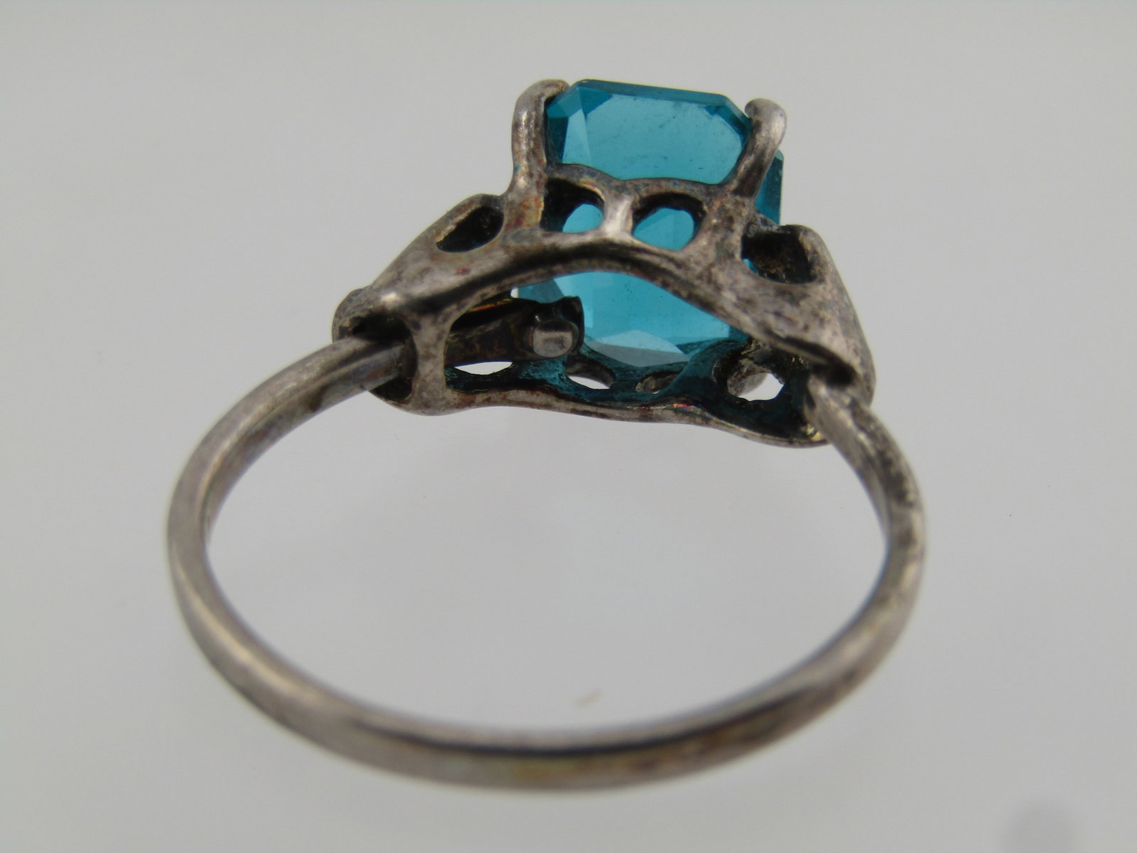 Vintage Sterling Green Stone Ring, Sarah Coventry, Adj. Sz. 7-9, 1960's-1970's - 5