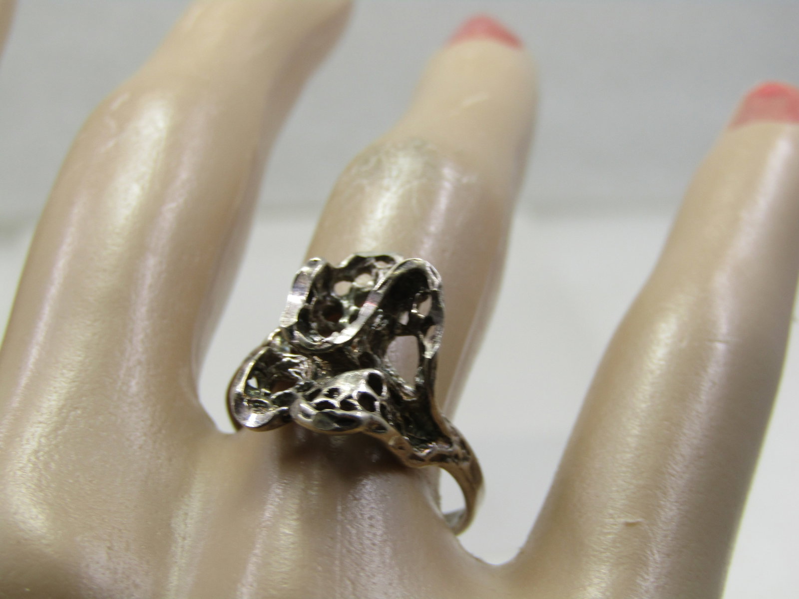 Vintage Sterling Fiigree Mod Ring, Sz. 7, 1960's-1970's - 7