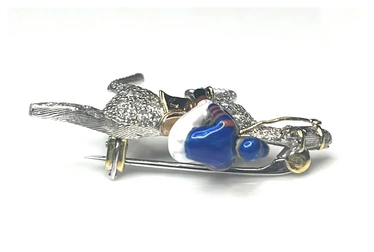 Stunning Estate 18k Gold and Diamond Horse with Enamel Jockey Brooch/ Pin - 6