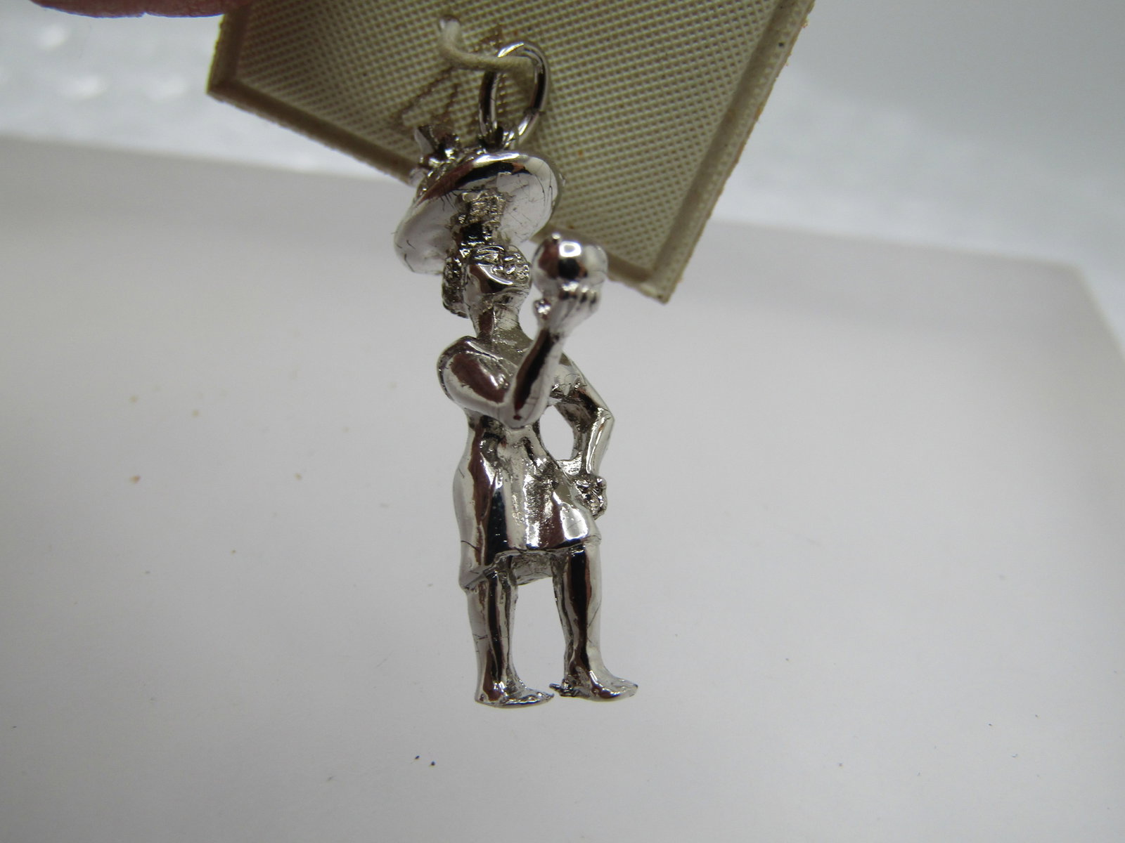 Vintage Sterling Island Tropical Woman/Fruit Charm or Pendant, 1960's - 3