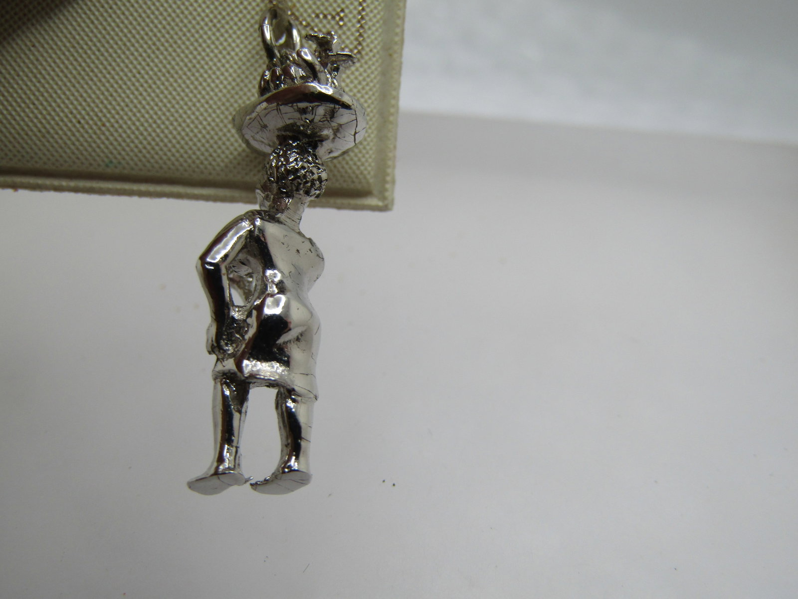Vintage Sterling Island Tropical Woman/Fruit Charm or Pendant, 1960's - 4