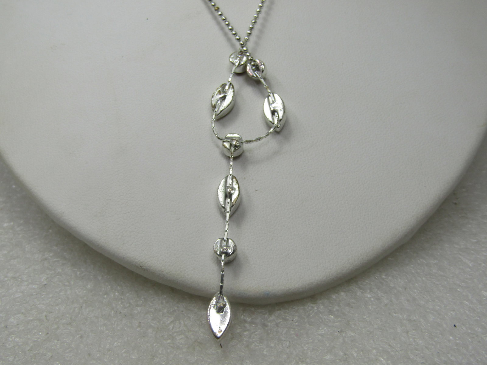 Vintage Rhinestone and Moonstone Lavalier Necklce, 21", 1980's-1990's - 5
