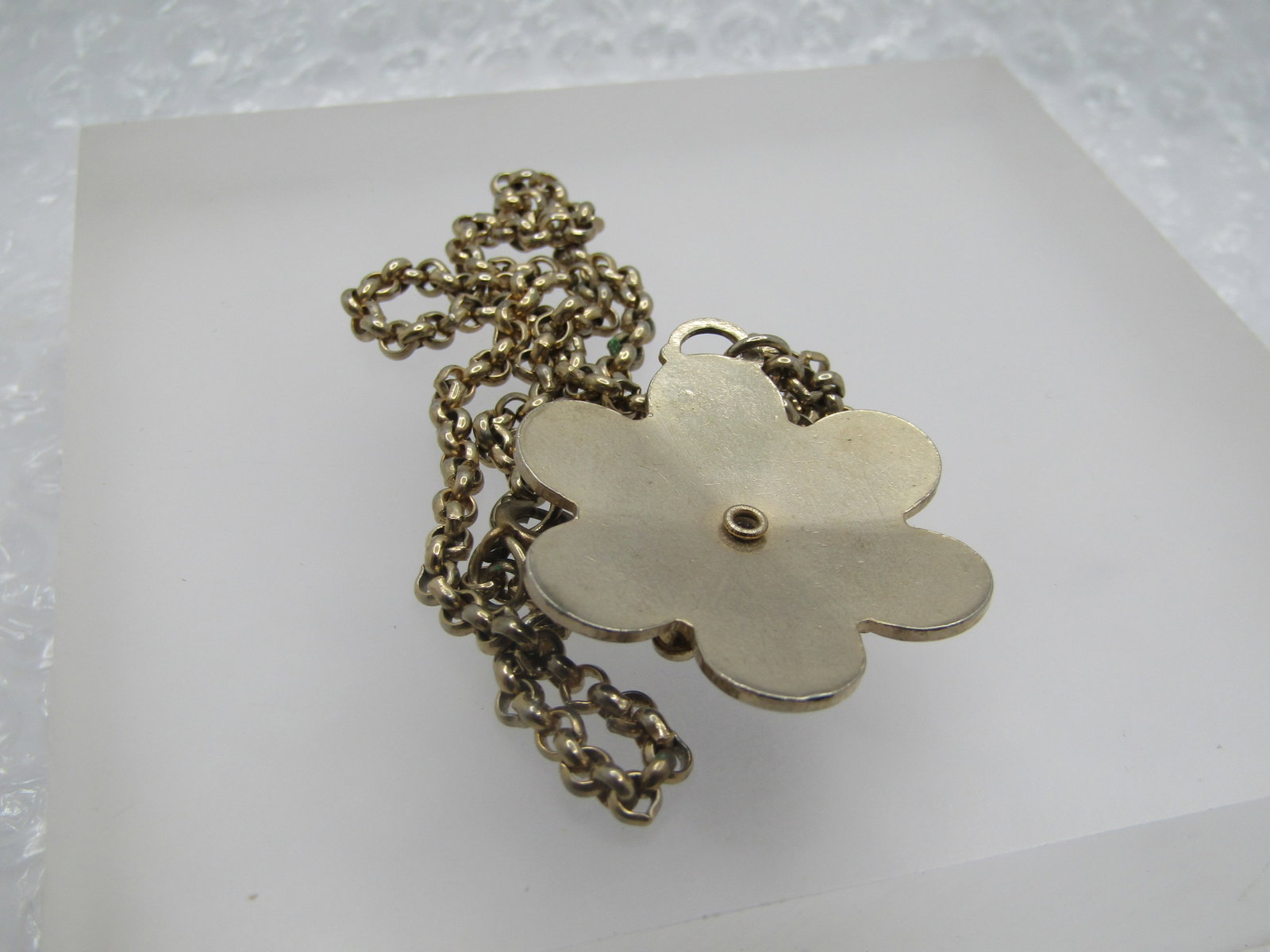 Vintage Black Guilloche Rose Necklace, 15", Faux Pearls, 1940's-1950's - 10