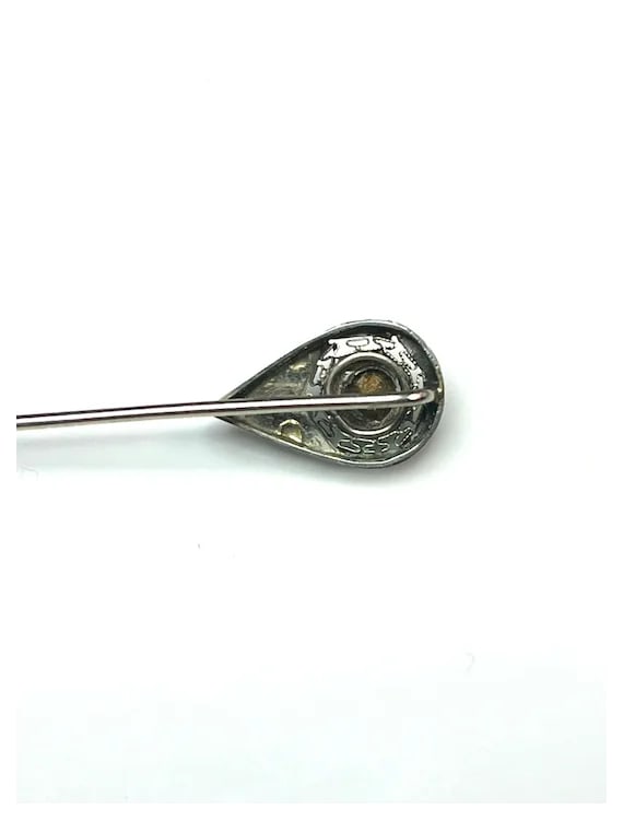 Vintage 14k White Gold Filigree Stickpin - 5