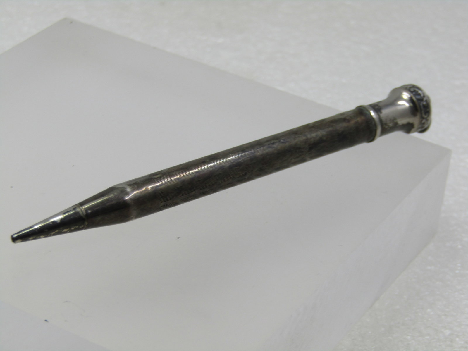 Vintage Silver Plated Mechanical Pencil Pendant 4.25" - 7
