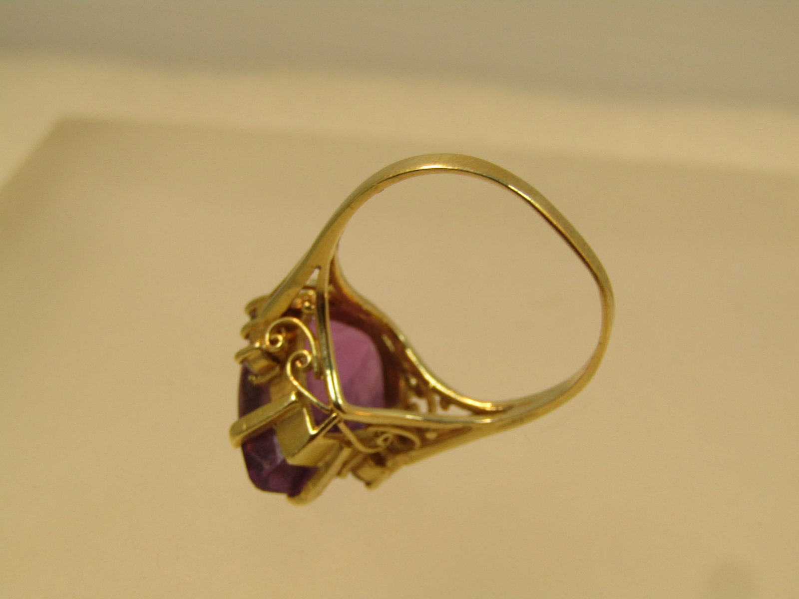 Vintage 14kt Amethyst Diamond Ring, 6 CTW Sz. 7, 1970's-1980's - 5