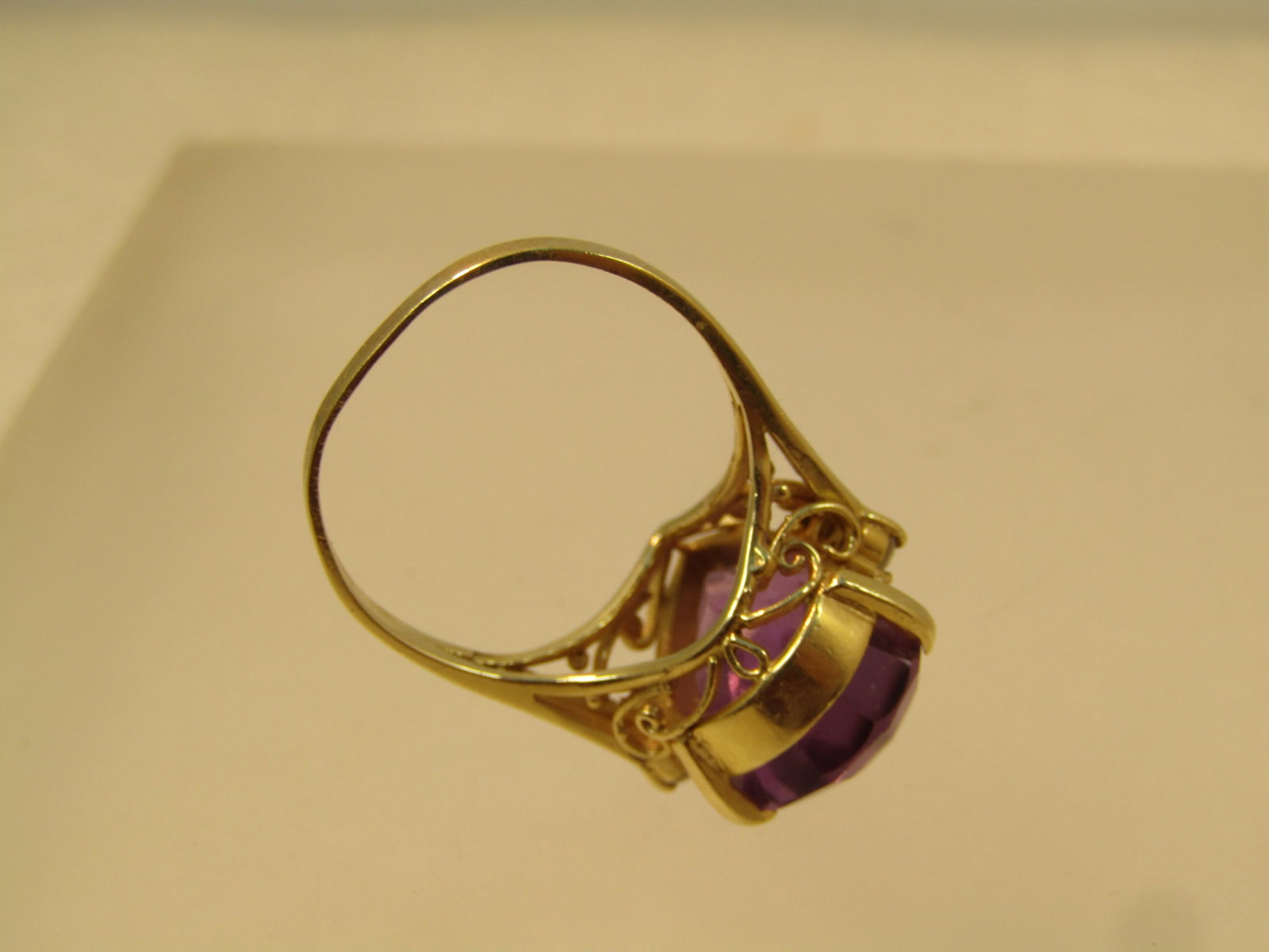 Vintage 14kt Amethyst Diamond Ring, 6 CTW Sz. 7, 1970's-1980's - 6