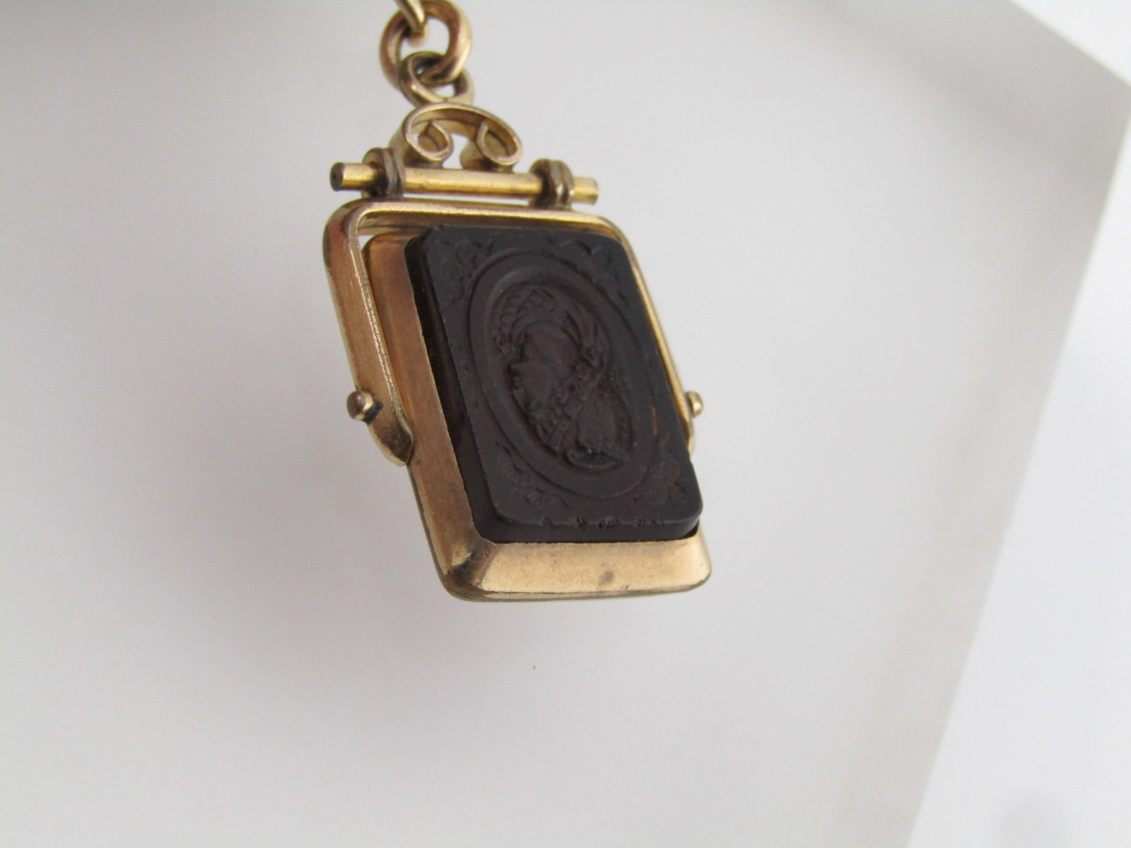 Vintage Victorian Watch Fob Charm Bracelet, 14kt Bracelet - 11