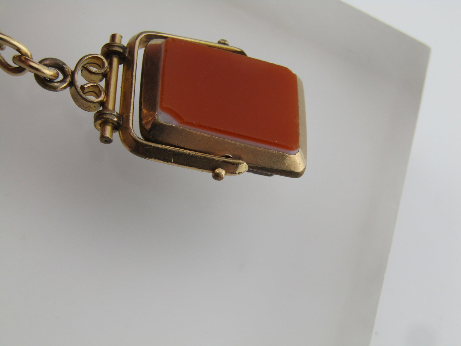 Vintage Victorian Watch Fob Charm Bracelet, 14kt Bracelet - 12