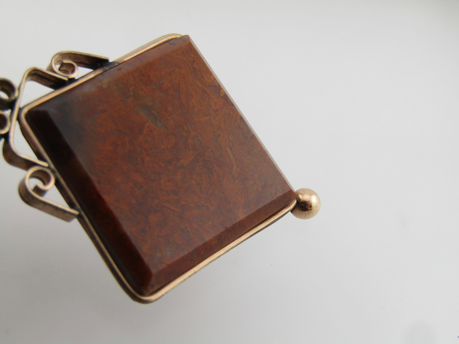 Vintage Victorian Watch Fob Charm Bracelet, 14kt Bracelet - 16
