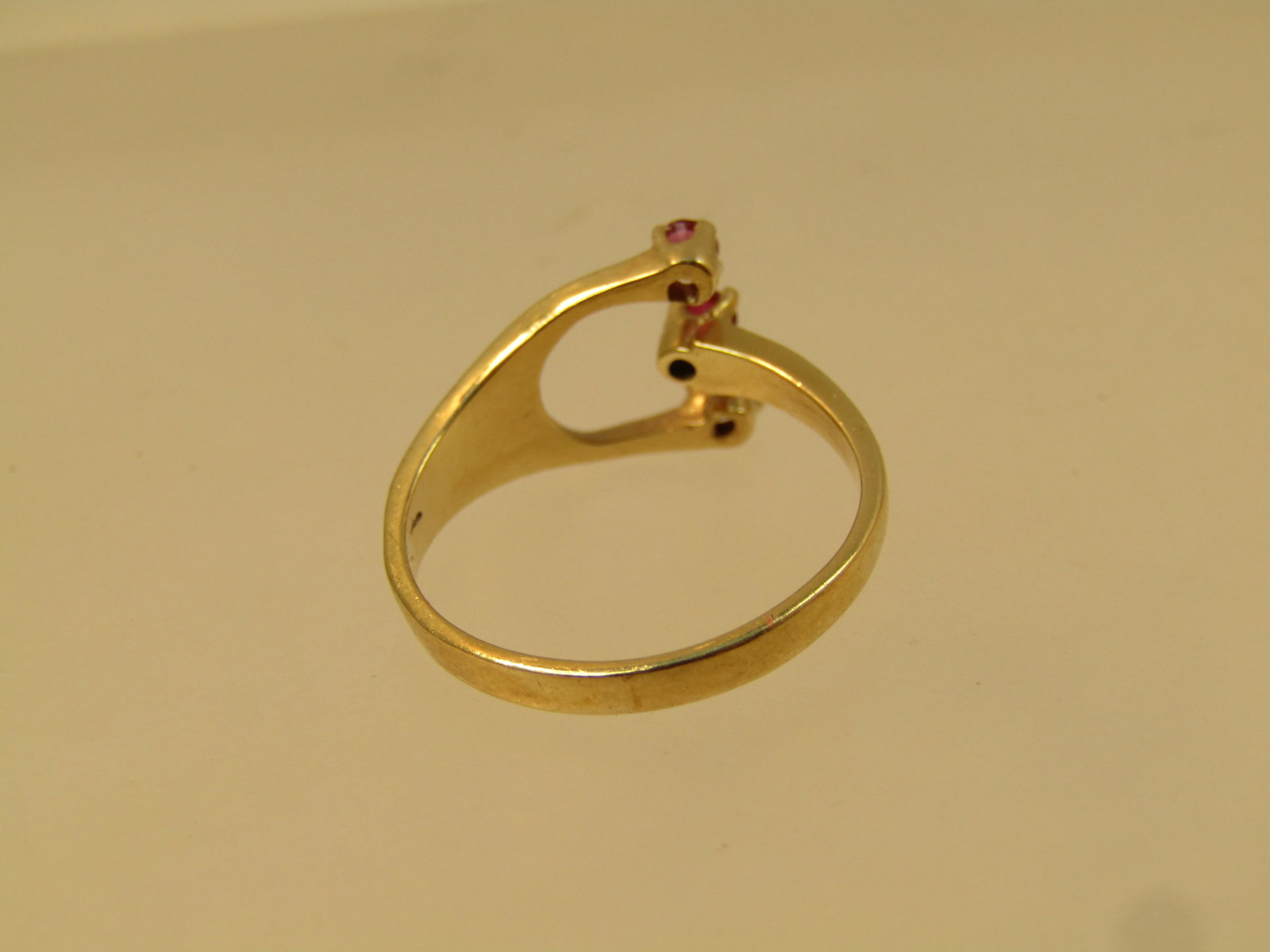 Vintage 14kt Triple Ruby/Spinel Ring, Sz. 5.5 to 9, 1940's-1960's - 6