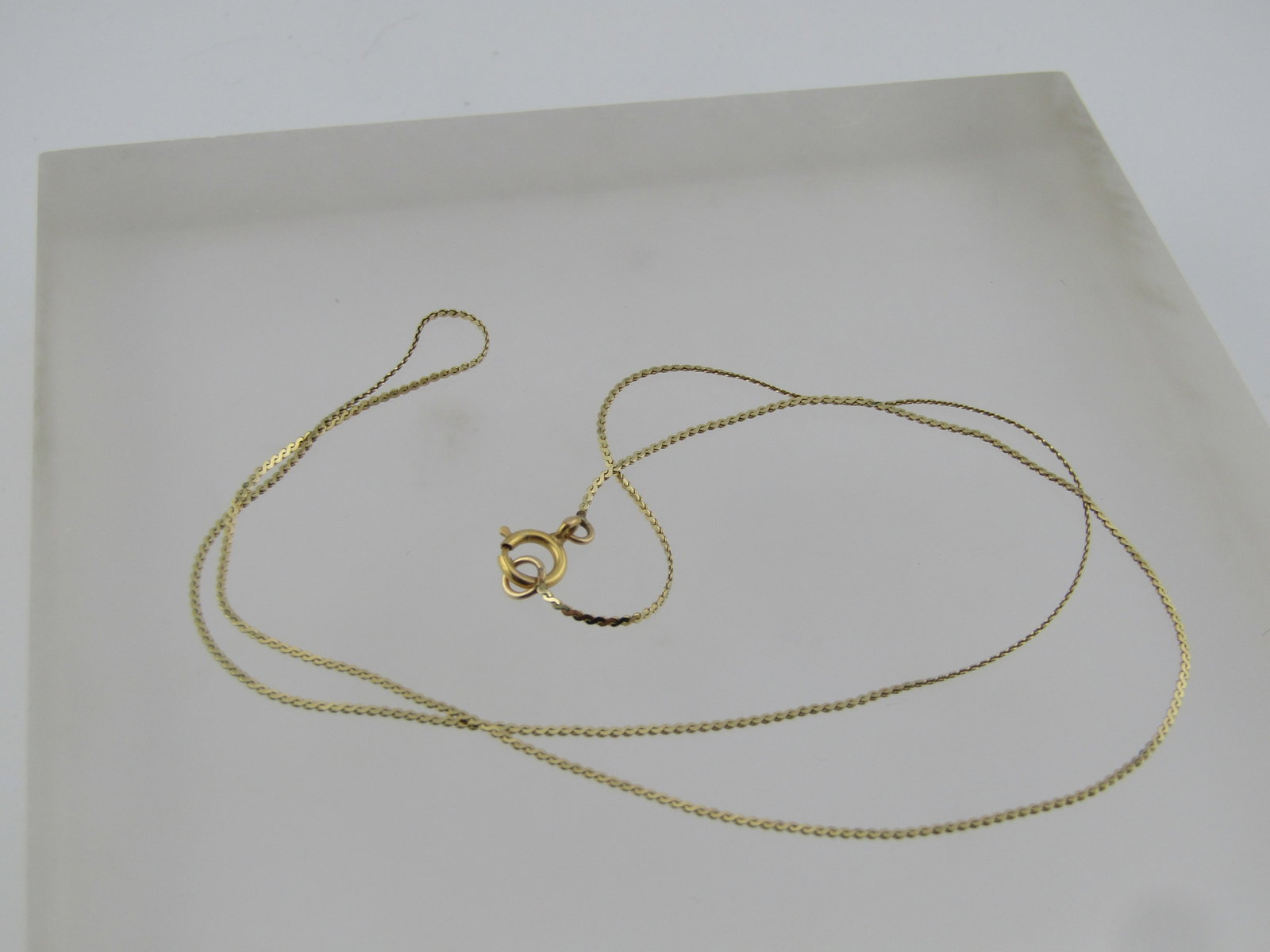 14kt Herringbone Chain Necklace, 16", 1990's - 3
