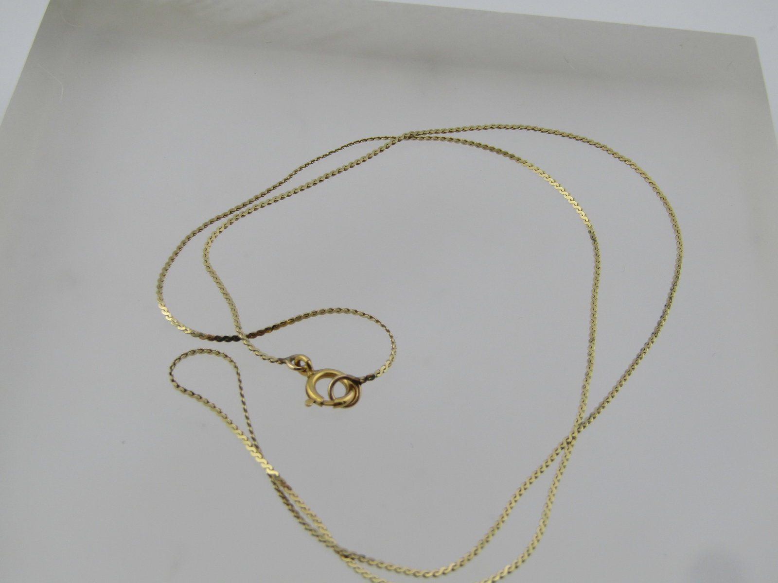 14kt Herringbone Chain Necklace, 16", 1990's - 4
