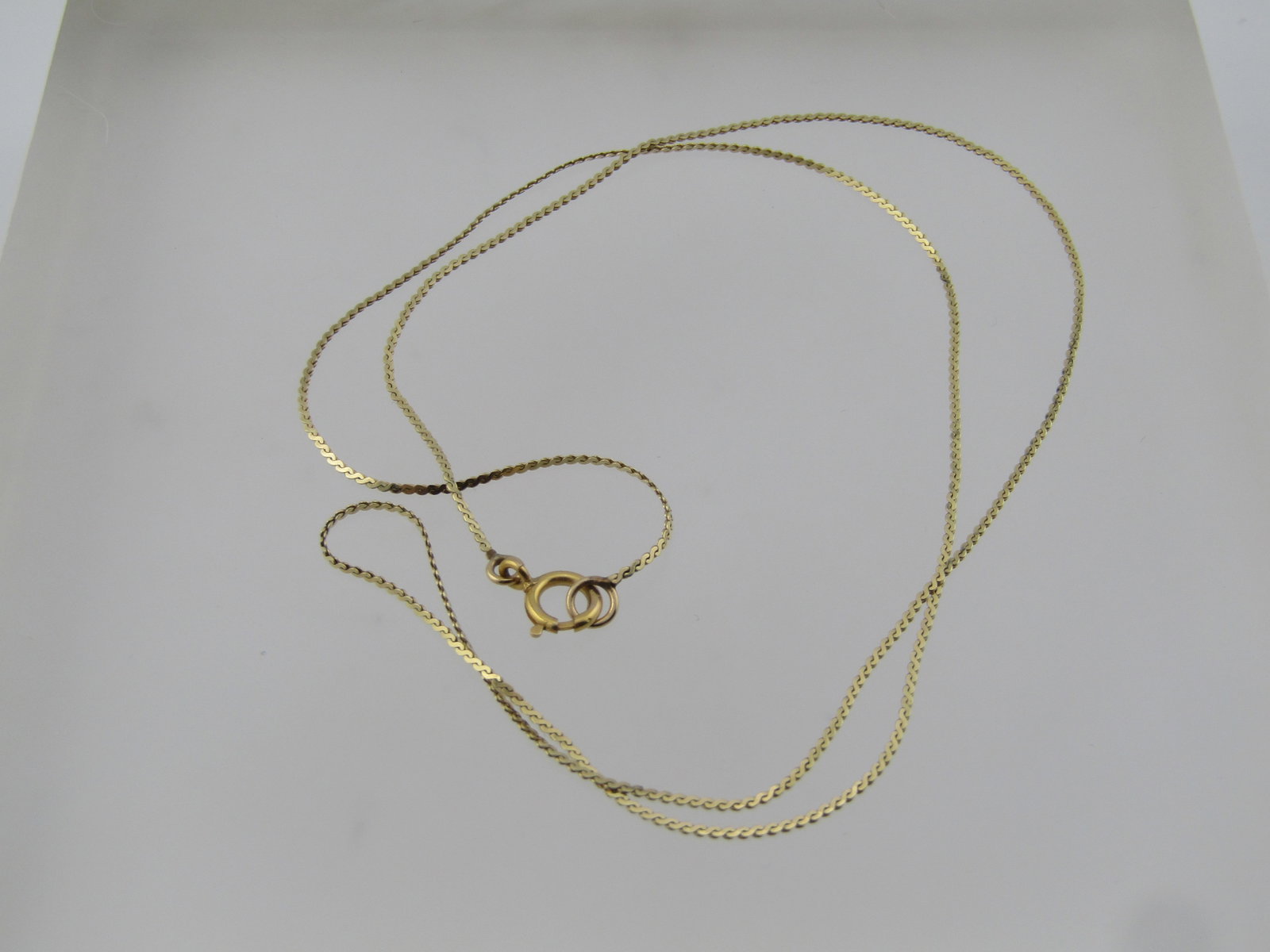 14kt Herringbone Chain Necklace, 16", 1990's - 5