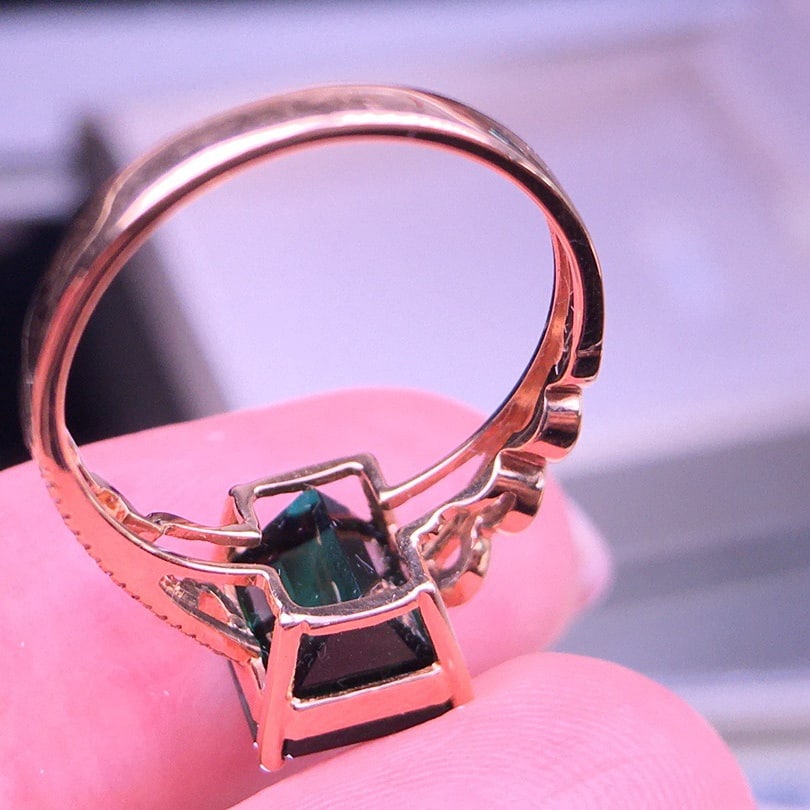 14K GOLD 4.5 CT NATURAL TOURMALINE and DIAMOND RING - 5