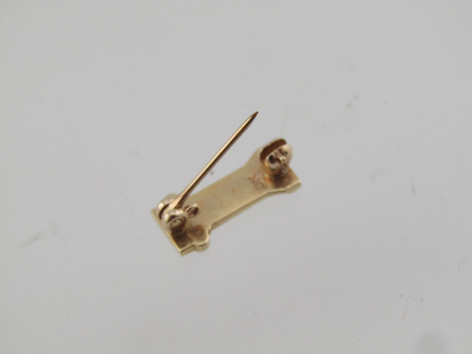 Vintage 10kt Delta Zeta Sorority Column Lapel Pin, Seed Pearls, Signed, Mid-Century - 4