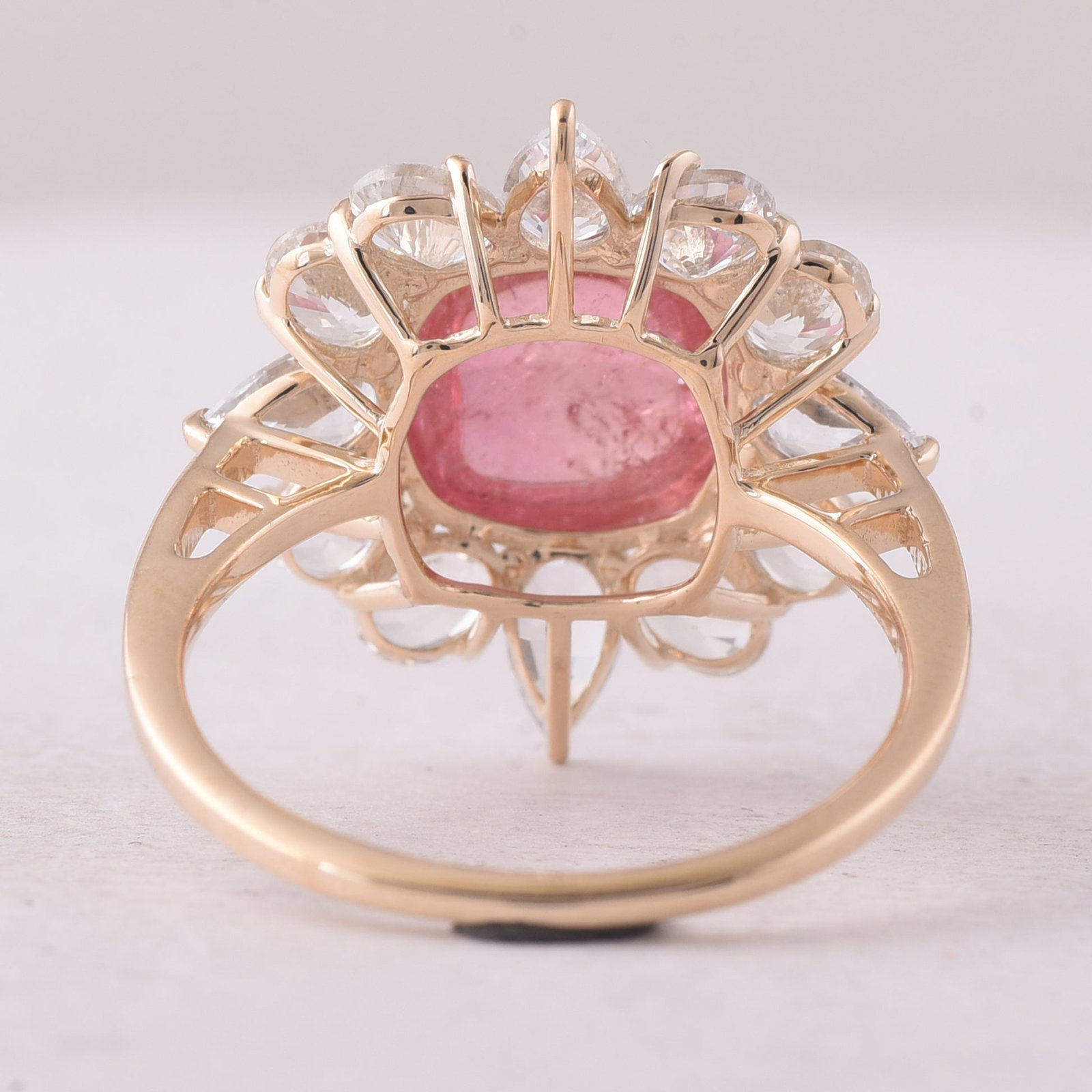 6.27 Ct Cushion Tourmaline 9K Gold Ring - 4