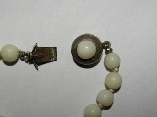 Graduated Angel Skin Coral Bead Necklace 800 Silver - 5