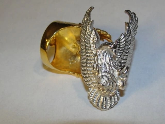 Sterling Silver Tribal Inspired Statement Eagle Ring with Patina Alberto Juan - 3