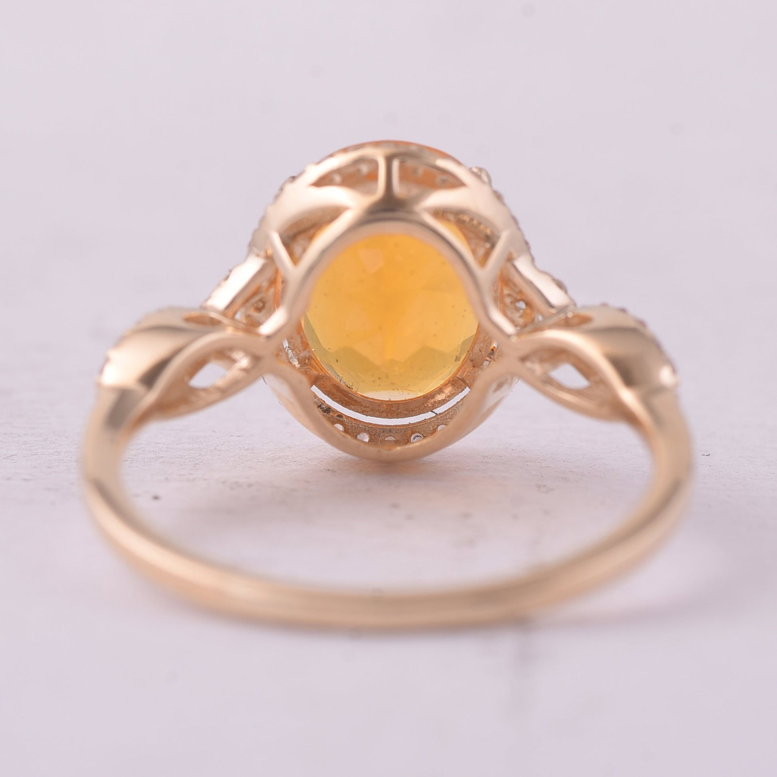 2.09 Ct Oval Br.Fire Opal 9K Gold Ring - 3