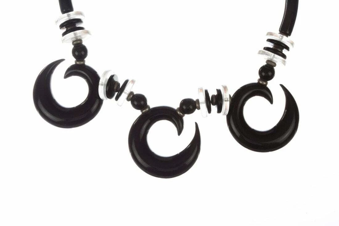 Tribal Lucite Simulated Horn Necklace - 2