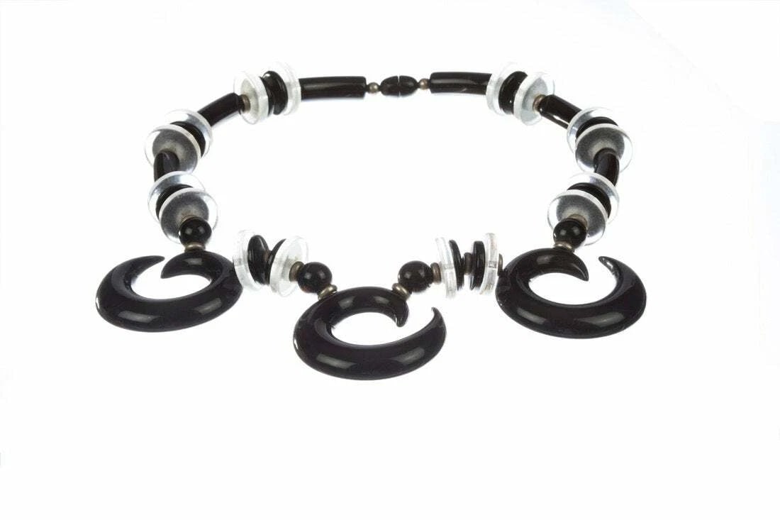 Tribal Lucite Simulated Horn Necklace - 6