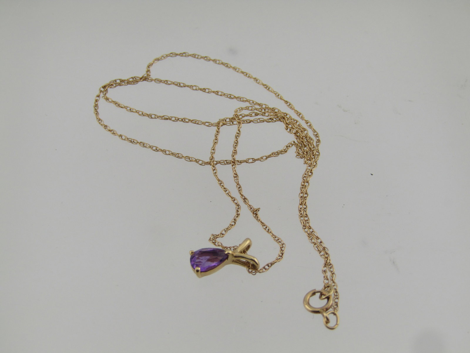 Vintage 14kt Amethyst Necklace, 16", 1960's-1980's - 6