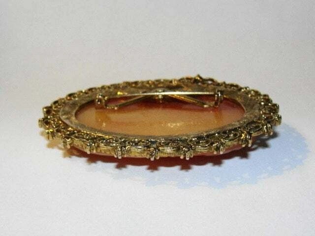 Large Resin Cameo of Apollo in Chariot and Aurora Pin Brooch - 5