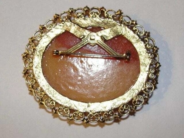 Large Resin Cameo of Apollo in Chariot and Aurora Pin Brooch - 6