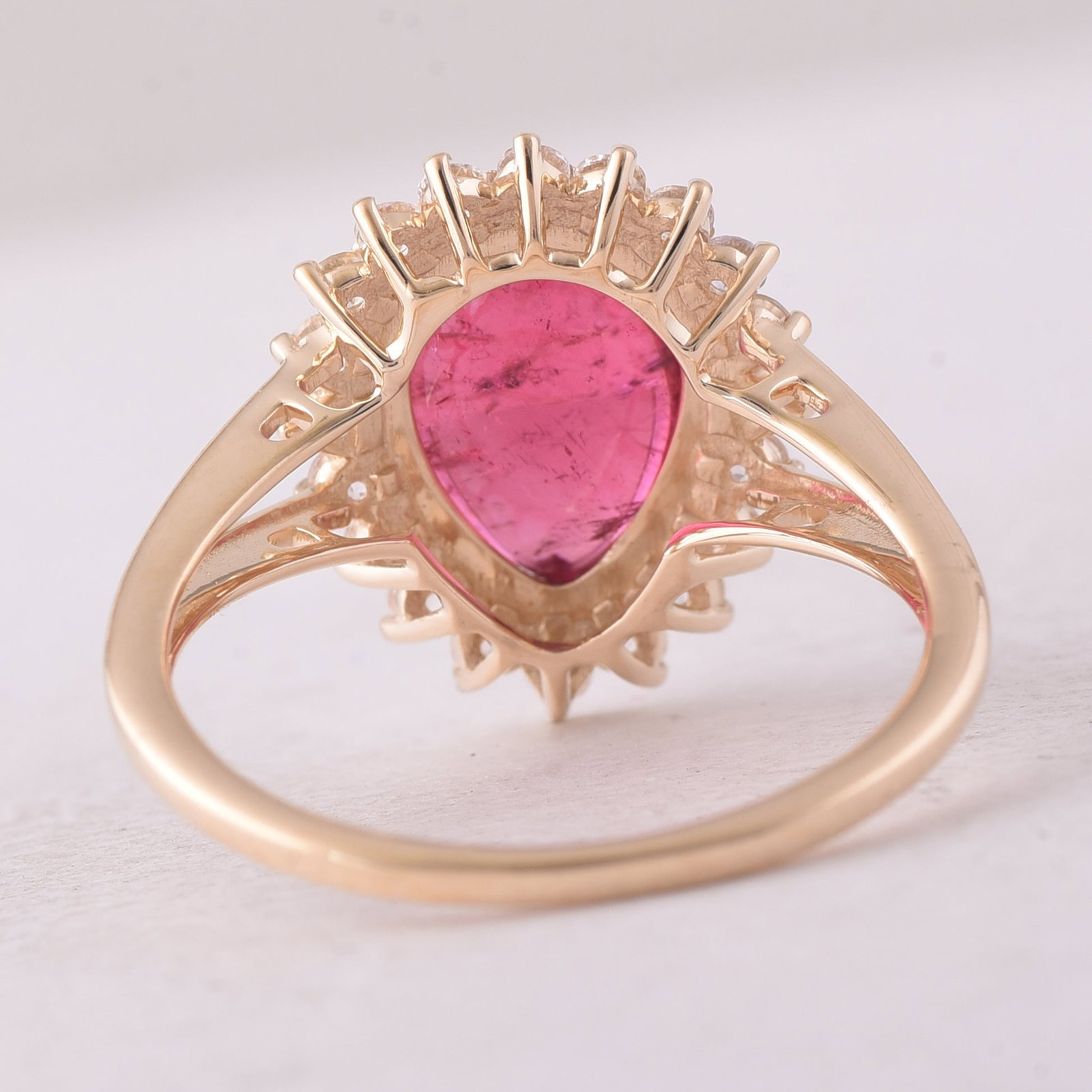 3.52 Ct Pear Tourmaline 9K Gold Ring - 3
