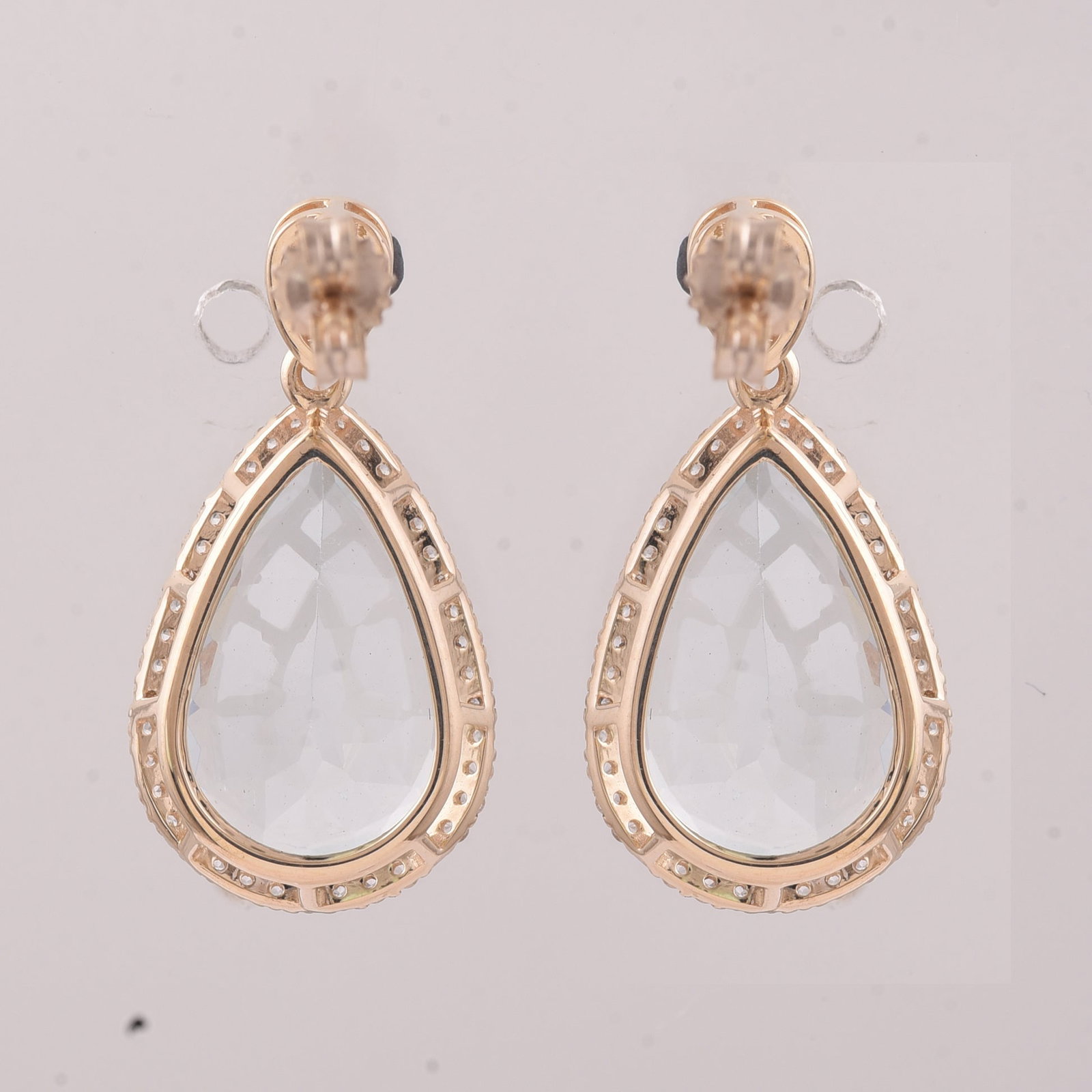 8.07 Ct Pear Aquamarine 9K Gold Earrings - 3