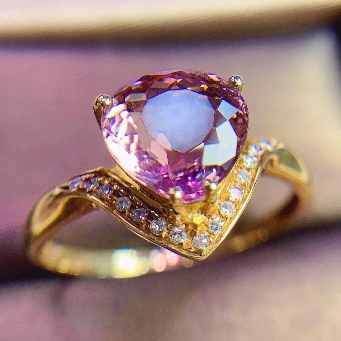14K GOLD 2.9 CT NATURAL TOURMALINE and DIAMOND RING - 2