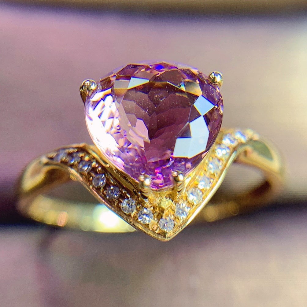 14K GOLD 2.9 CT NATURAL TOURMALINE and DIAMOND RING - 3
