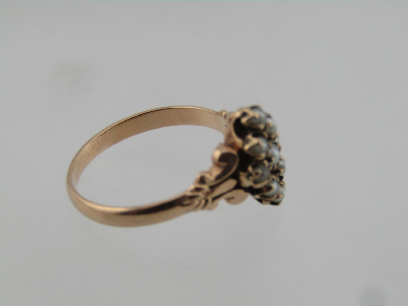 10kt Antique Seed Pearl Ring, Sz. 7, 1800's-1910 - 5