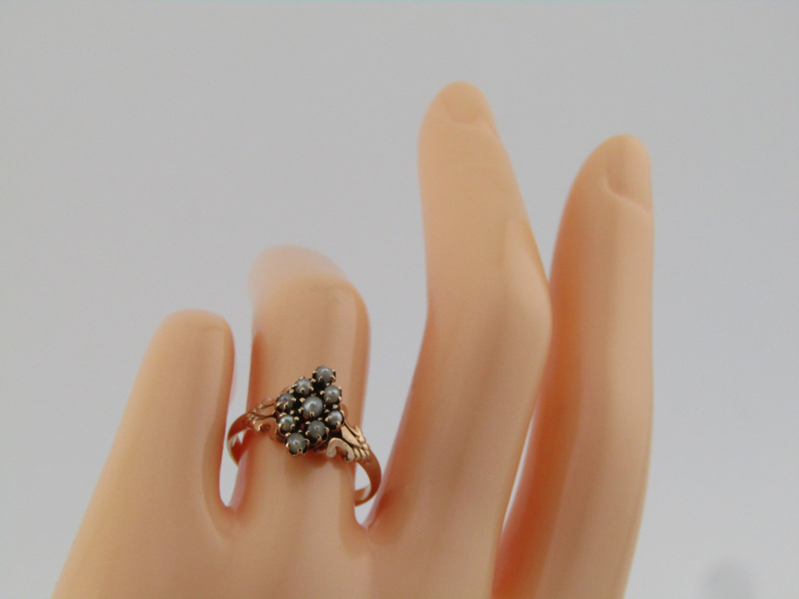 10kt Antique Seed Pearl Ring, Sz. 7, 1800's-1910 - 6