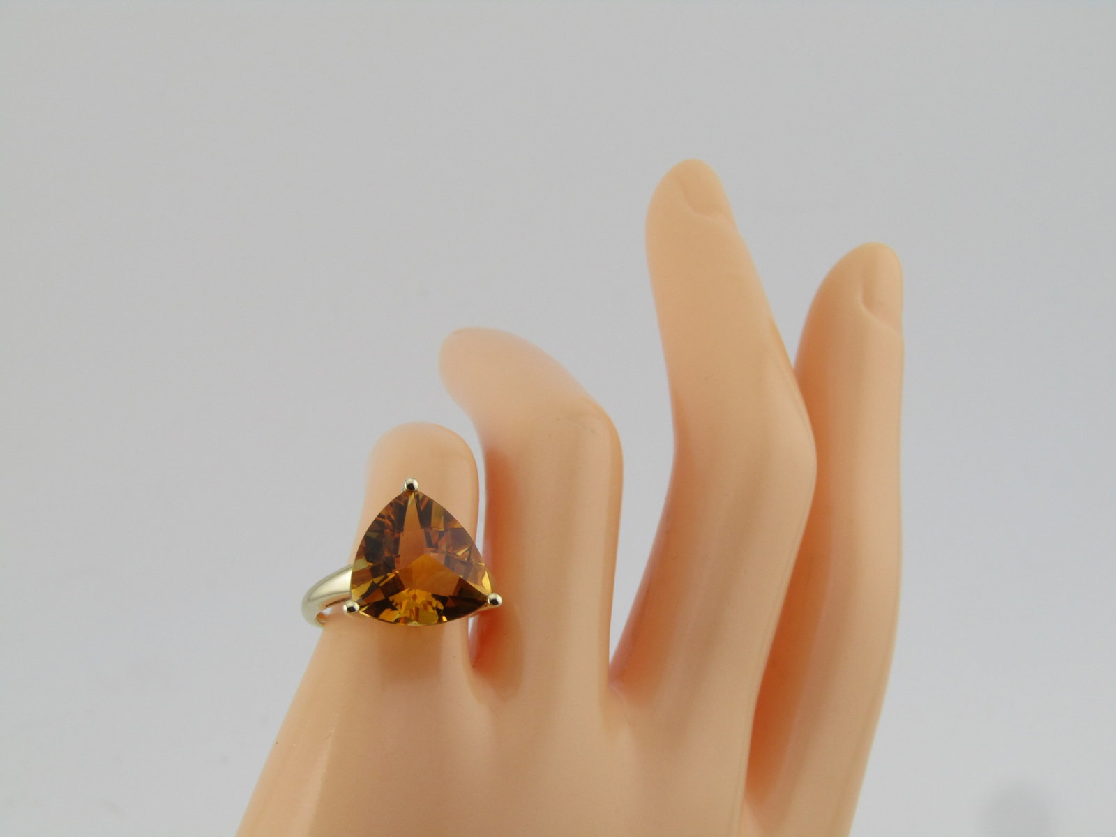 10kt Citrine Triangular Cut Ring, Appx. 10 TCW, Sz. 6.25, 1990's and After - 6