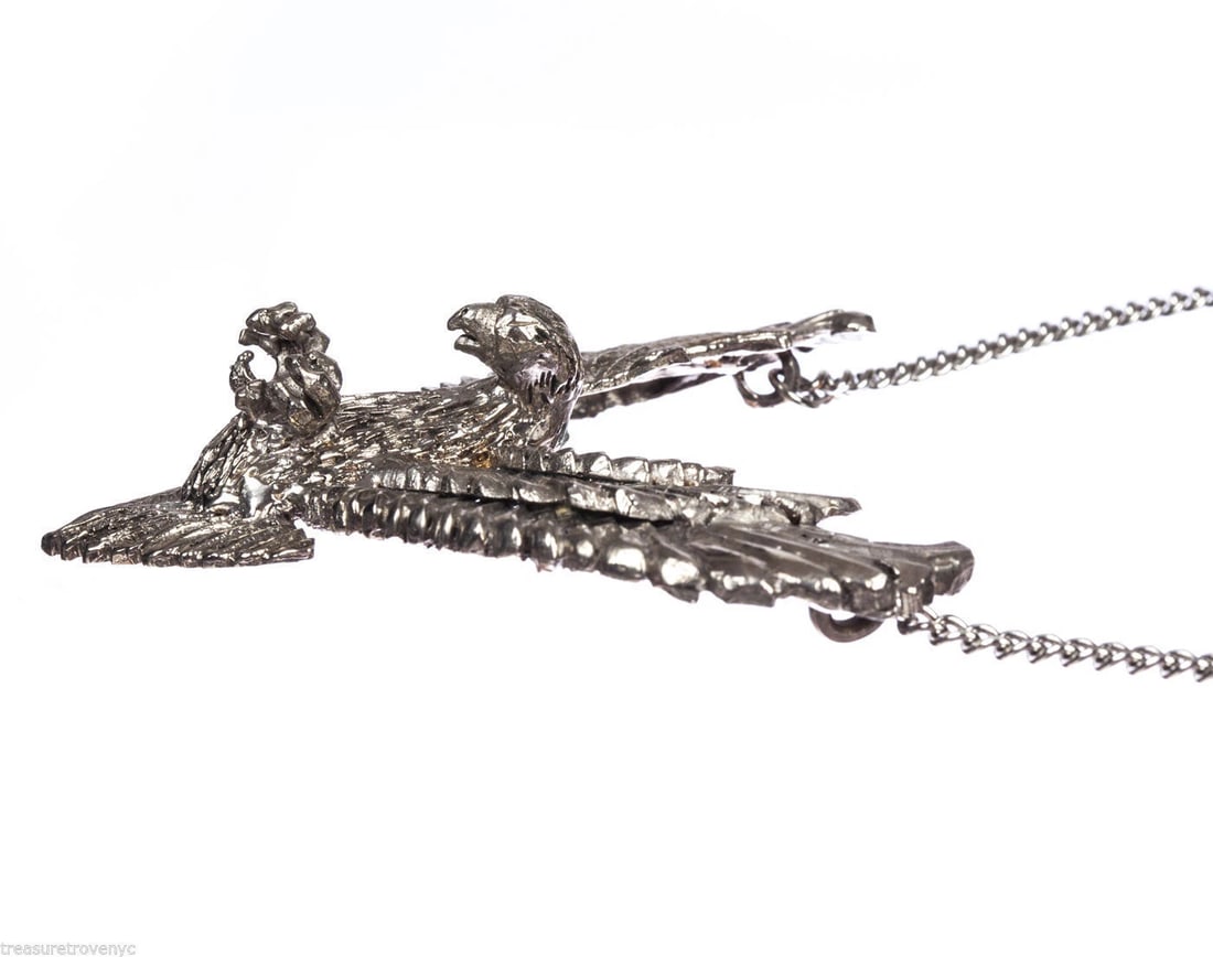 Eagle Necklace White Brass Plated in Sterling Silver Alberto Juan - 4