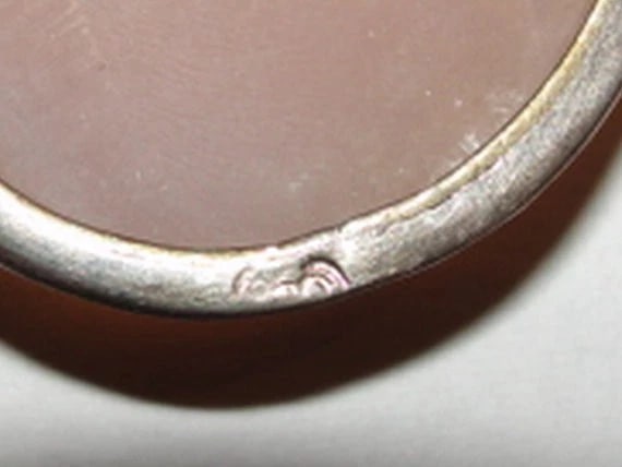 European Silver Motif Cameo Pin Pendant and Sterling Silver Snake Necklace - 5