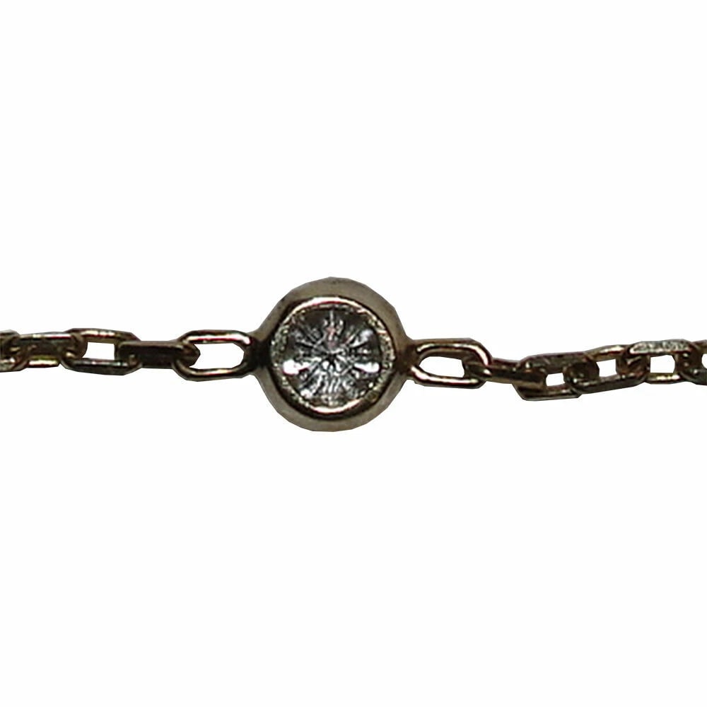 Italian 14 kt Bezel Set Gold Diamond Necklace - 4