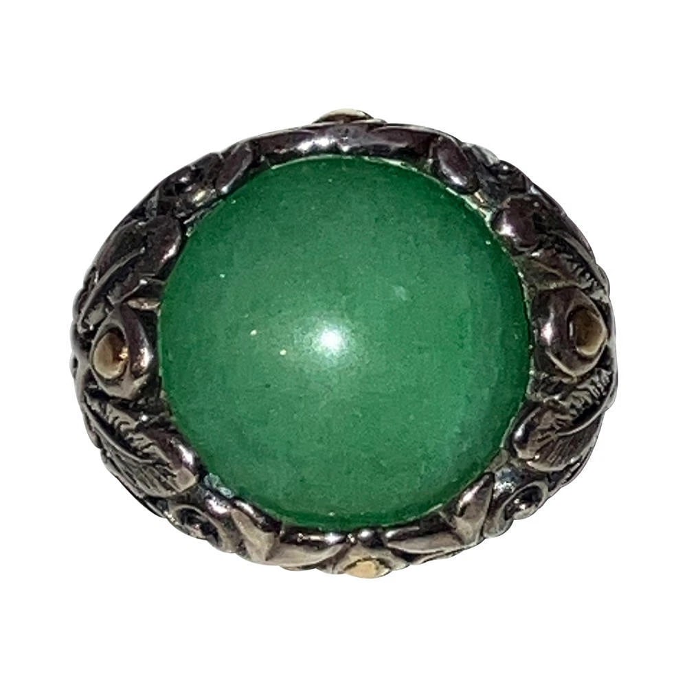 18 kt Sterling Jadeite Ornate Ring (1 of 7)