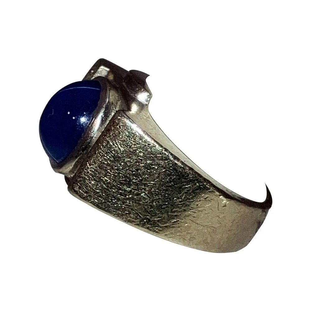 14 KT White Gold Blue Star Sapphire Diamond Ring - 4