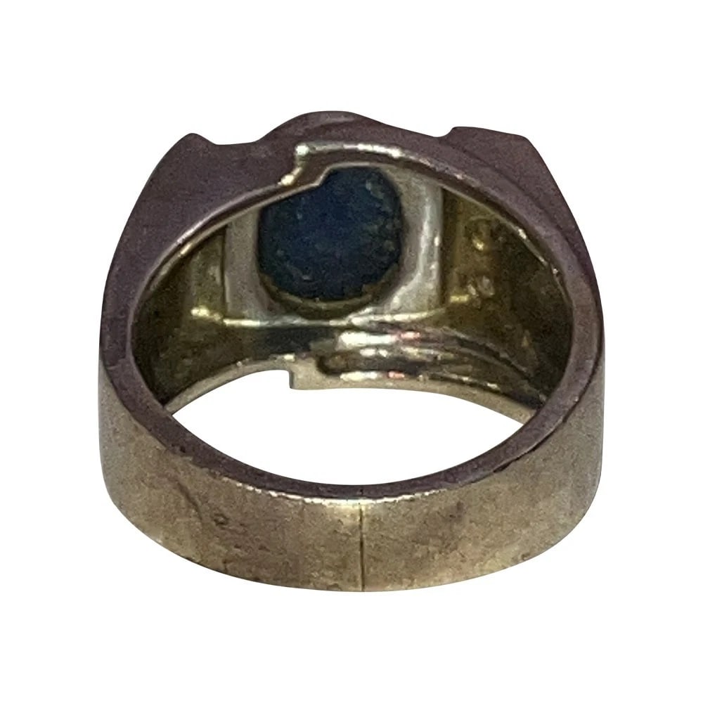 14 KT White Gold Blue Star Sapphire Diamond Ring - 6