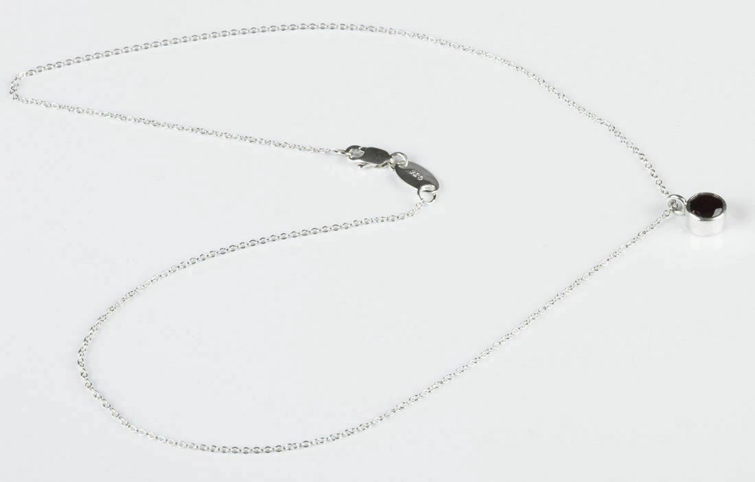 Sterling Silver Faceted Red Garnet January Astrology Pendant Necklace - 5