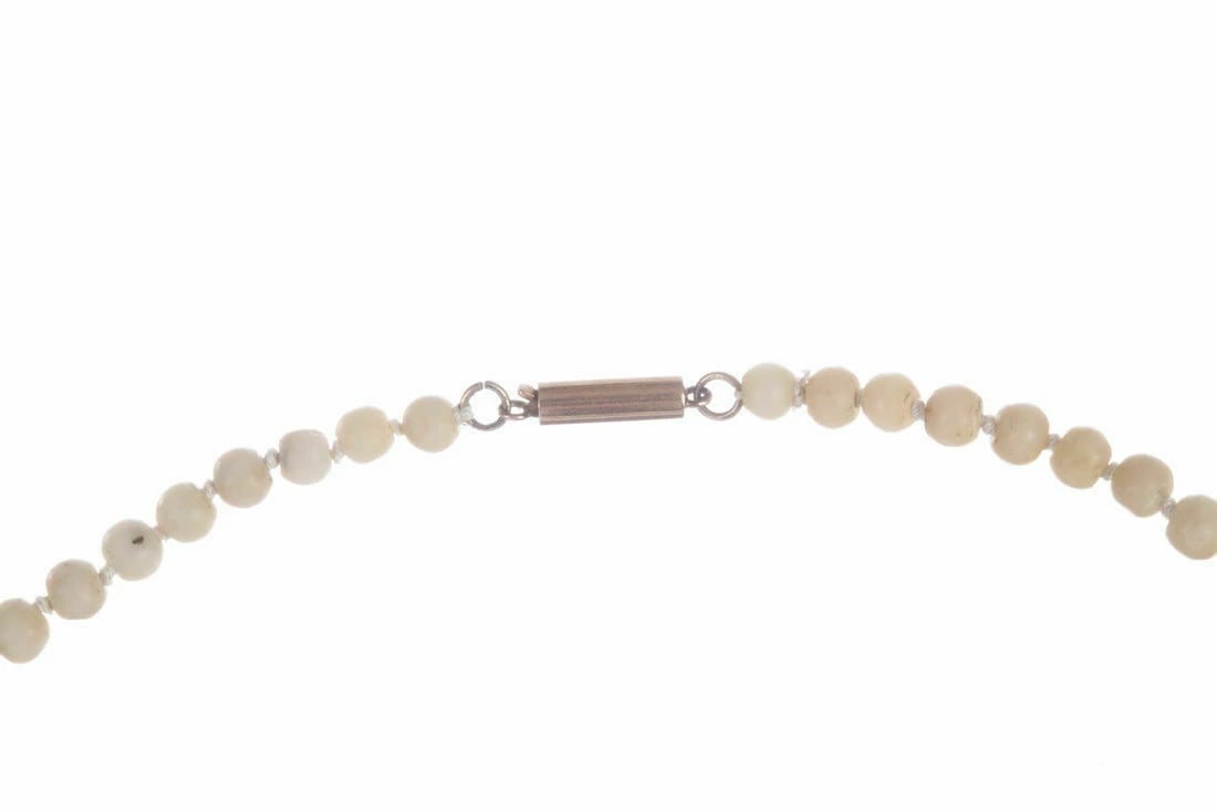 14 KT Gold Angel Skin Coral Graduated Bead Necklace - 4