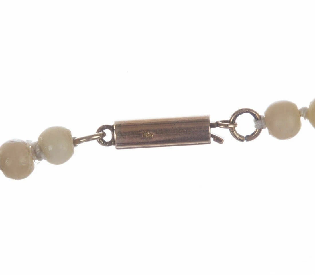 14 KT Gold Angel Skin Coral Graduated Bead Necklace - 6