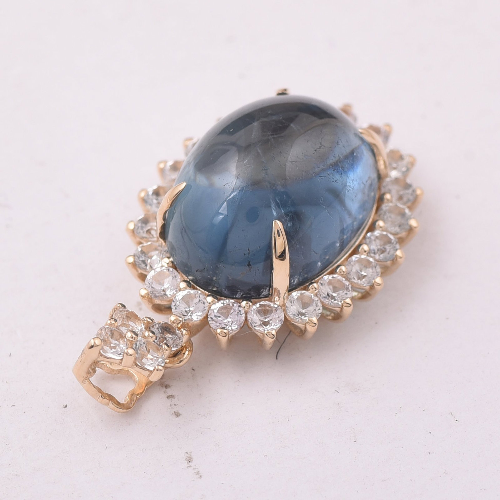9.22 Ct Oval Tourmaline 9K Gold Pendant - 4